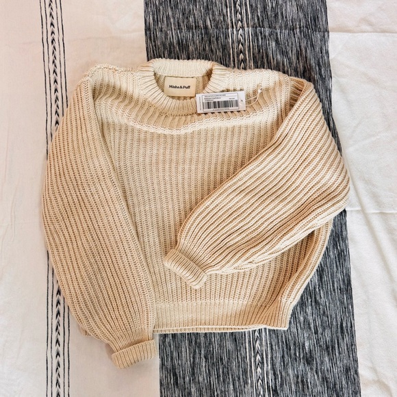 Misha And Puff Sweaters - Misha and Puff Fisherman Sweater Marzipan